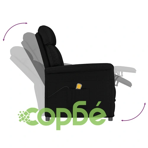 Масажен стол, черен, изкуствен велур ➤ топ цена ➤ sorbe.bg