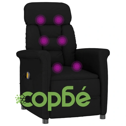 Масажен стол, черен, изкуствен велур ➤ топ цена ➤ sorbe.bg