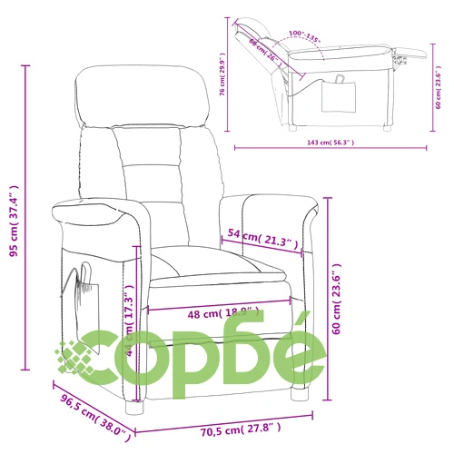 Масажен стол, черен, изкуствен велур ➤ топ цена ➤ sorbe.bg