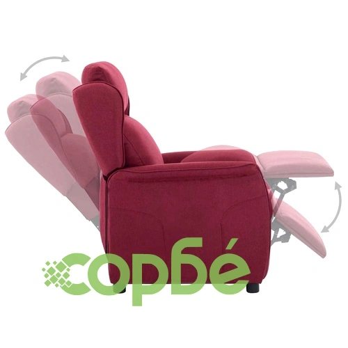 Стол реклайнер, виненочервен, текстил ➤ топ цена ➤ sorbe.bg