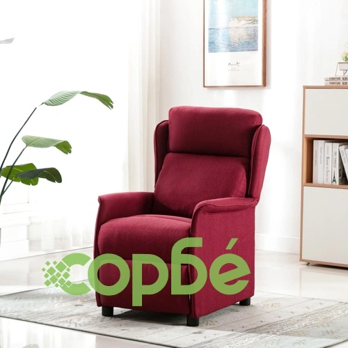 Стол реклайнер, виненочервен, текстил ➤ топ цена ➤ sorbe.bg