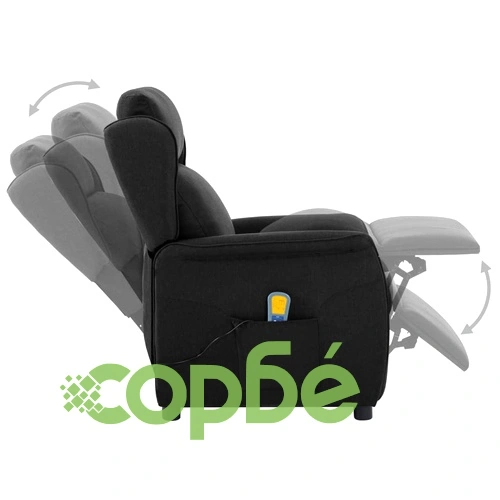 Масажен стол, черен, текстил ➤ топ цена ➤ sorbe.bg