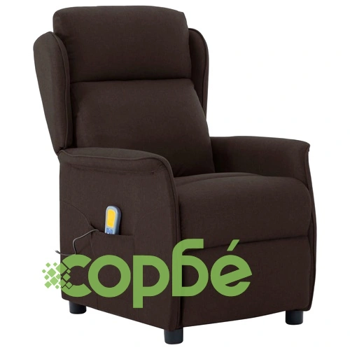 Масажен стол, тъмнокафяв, текстил ➤ топ цена ➤ sorbe.bg