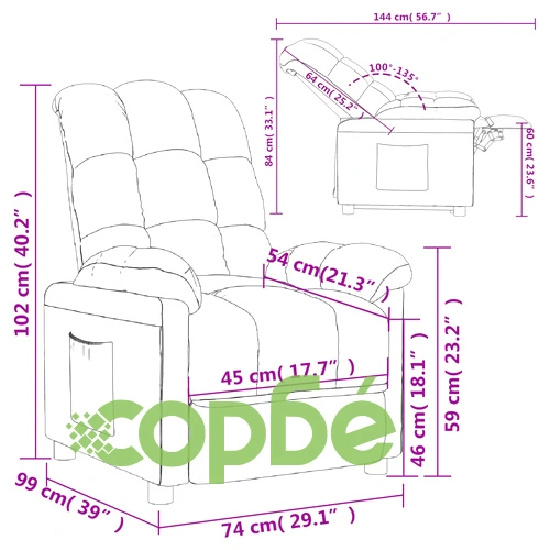 Реклайнер, тъмносив, текстил ➤ топ цена ➤ sorbe.bg