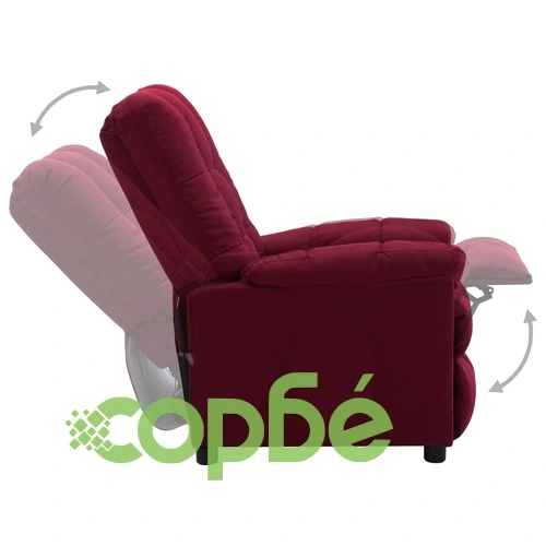 Стол реклайнер, виненочервен, текстил ➤ топ цена ➤ sorbe.bg