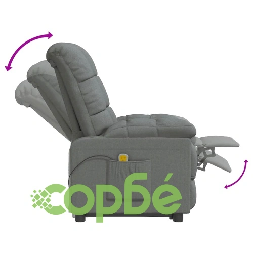 Масажен стол, тъмносив, текстил ➤ топ цена ➤ sorbe.bg