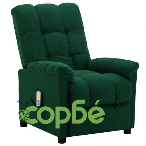 Масажен стол, тъмнозелен, текстил ➤ топ цена ➤ sorbe.bg