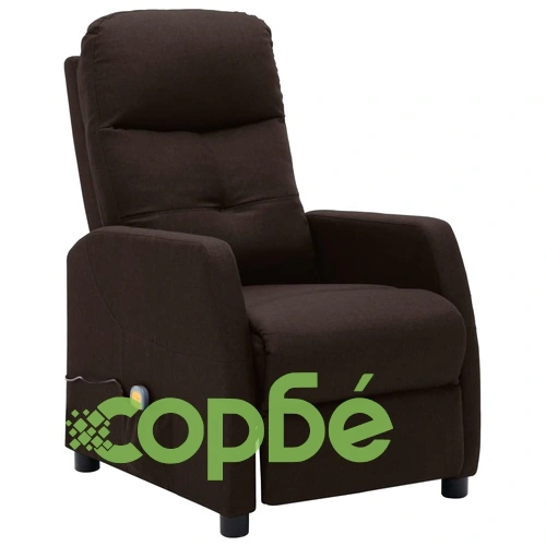 Масажен стол, тъмнокафяв, текстил ➤ топ цена ➤ sorbe.bg