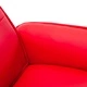 Реклайнер с табуретка, червен, изкуствена кожа