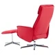 Реклайнер с табуретка, червен, изкуствена кожа
