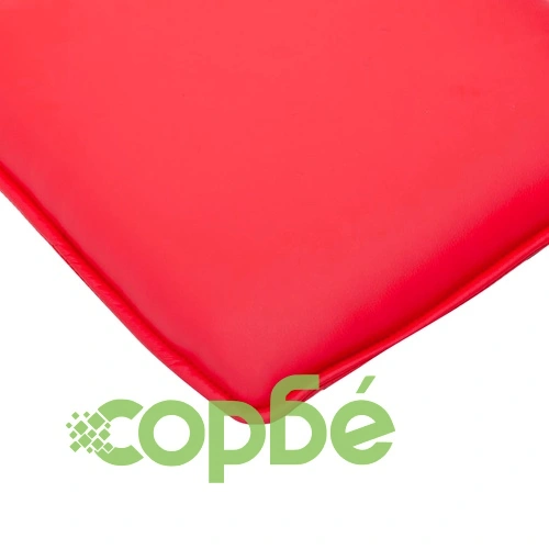 Реклайнер с табуретка, червен, изкуствена кожа ➤ топ цена ➤ sorbe.bg