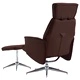Реклайнер с табуретка, кафяв, изкуствена кожа