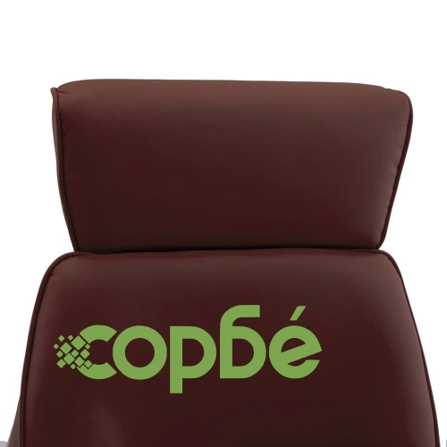 Реклайнер с табуретка, кафяв, изкуствена кожа ➤ топ цена ➤ sorbe.bg