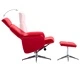 Реклайнер с табуретка, червен, изкуствена кожа