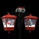Улична лампа с Дядо Коледа, черно и червено, 81x40x188 см, PVC