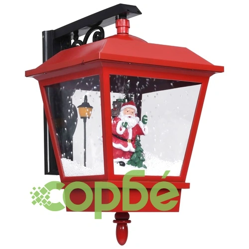 Коледна LED лампа за стена с Дядо Коледа, червена, 40x27x45 см ➤ топ цена ➤ sorbe.bg