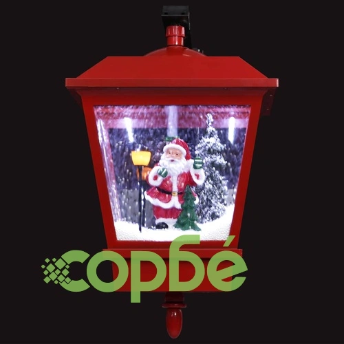 Коледна LED лампа за стена с Дядо Коледа, червена, 40x27x45 см ➤ топ цена ➤ sorbe.bg