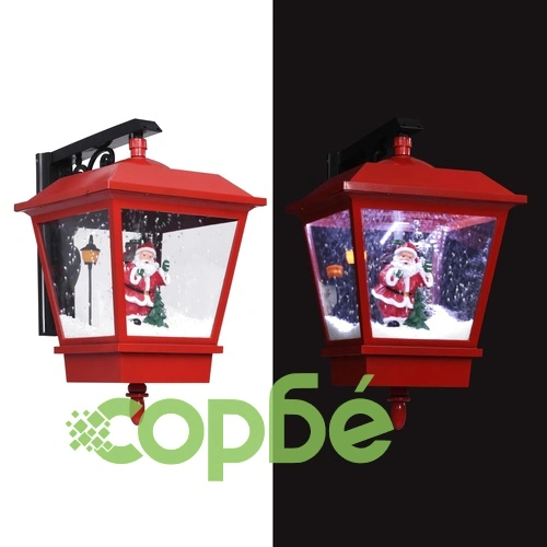 Коледна LED лампа за стена с Дядо Коледа, червена, 40x27x45 см ➤ топ цена ➤ sorbe.bg