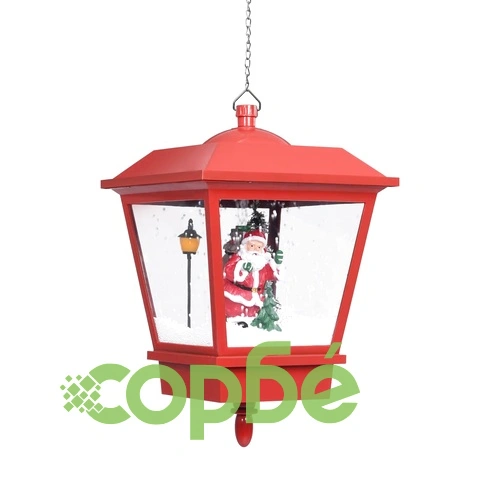 Коледна висяща LED лампа с Дядо Коледа, червена, 27x27x45 см ➤ топ цена ➤ sorbe.bg