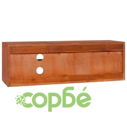 ТВ шкаф за стенен монтаж, 90x30x30 cм, тиково дърво масив ➤ топ цена ➤ sorbe.bg