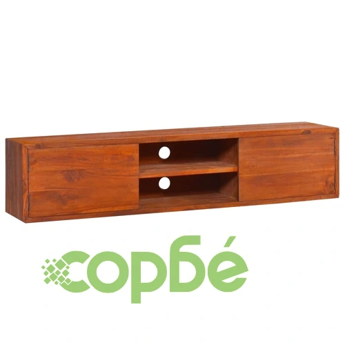 ТВ шкаф за стенен монтаж, 135x30x30 cм, тиково дърво масив на топ цена от sorbe.bg ТВ шкаф за стенен монтаж, 135x30x30 cм, тиково дърво масив ➤ топ цена ➤ sorbe.bg