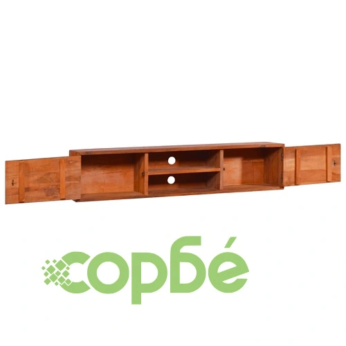 ТВ шкаф за стенен монтаж, 135x30x30 cм, тиково дърво масив на топ цена от sorbe.bg ТВ шкаф за стенен монтаж, 135x30x30 cм, тиково дърво масив ➤ топ цена ➤ sorbe.bg
