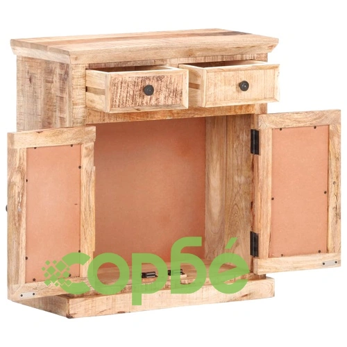 Сайдборд 65x32x70 см мангово дърво масив и естествена тръстика ➤ топ цена ➤ sorbe.bg