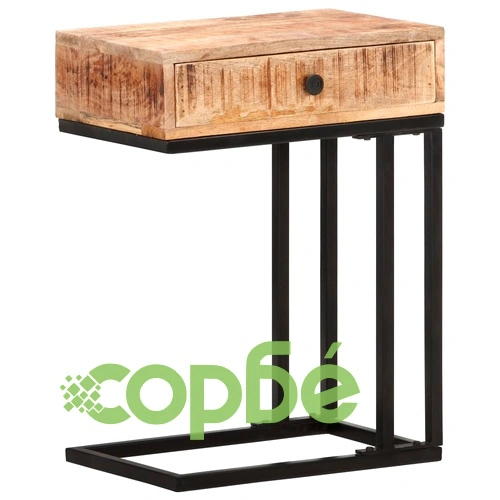 U-образна странична маса 45x30x61 см мангово дърво масив ➤ топ цена ➤ sorbe.bg