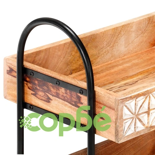 Кухненска количка на 3 нива 46x30x76 см мангово дърво масив ➤ топ цена ➤ sorbe.bg