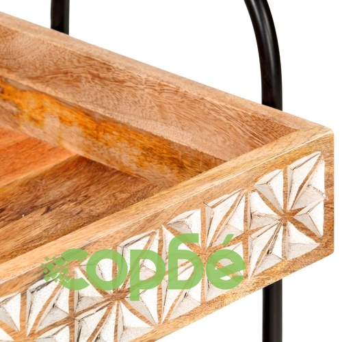 Кухненска количка на 3 нива 46x30x76 см мангово дърво масив ➤ топ цена ➤ sorbe.bg