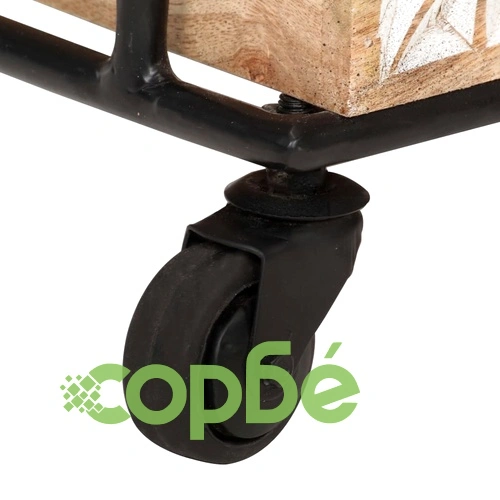 Кухненска количка на 3 нива 46x30x76 см мангово дърво масив ➤ топ цена ➤ sorbe.bg