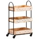 Кухненска количка на 3 нива 46x30x76 см мангово дърво масив