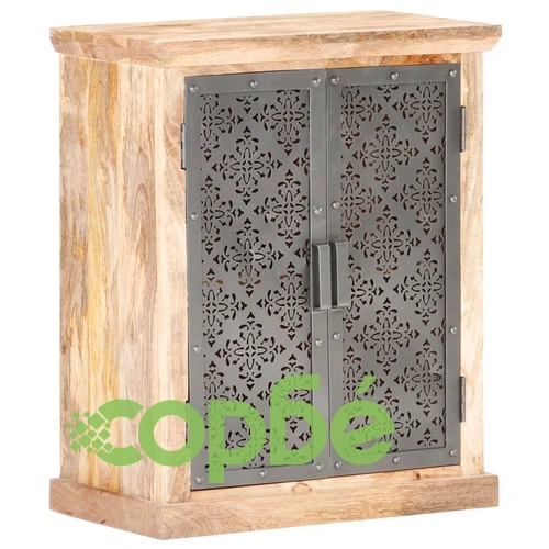 Бюфет със стоманени врати, 60x35x75 см, мангово дърво масив ➤ топ цена ➤ sorbe.bg