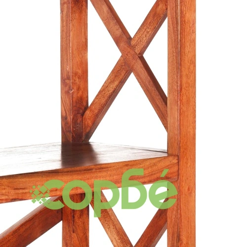 Библиотека 100x30x180 см масивно акациево дърво с меден финиш ➤ топ цена ➤ sorbe.bg