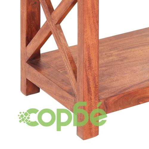 Библиотека 100x30x180 см масивно акациево дърво с меден финиш ➤ топ цена ➤ sorbe.bg