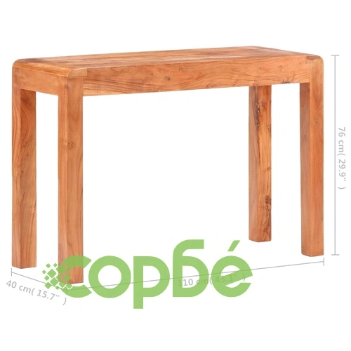 Конзолна маса 110x40x76 см масивно акациево дърво с меден финиш ➤ топ цена ➤ sorbe.bg