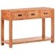 Конзолна маса 110x40x76 см масивно акациево дърво с меден финиш