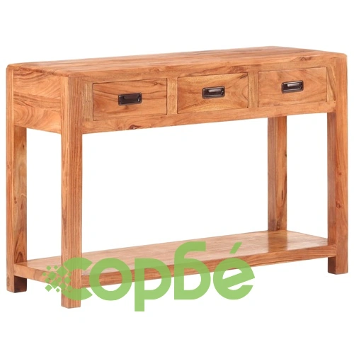 Конзолна маса 110x40x76 см масивно акациево дърво с меден финиш ➤ топ цена ➤ sorbe.bg