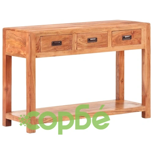 Конзолна маса 110x40x76 см масивно акациево дърво с меден финиш ➤ топ цена ➤ sorbe.bg