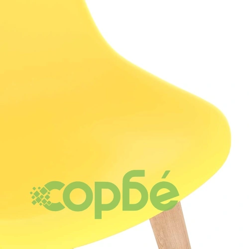 Трапезни столове, 6 бр, жълти, пластмаса ➤ топ цена ➤ sorbe.bg