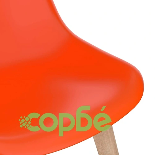 Трапезни столове, 4 бр, оранжеви, пластмаса ➤ топ цена ➤ sorbe.bg