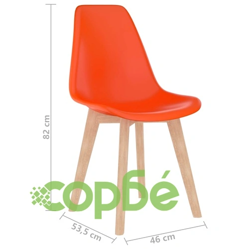 Трапезни столове, 4 бр, оранжеви, пластмаса ➤ топ цена ➤ sorbe.bg