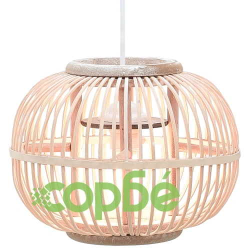 Пенделна лампа, бяла, върба, 40 W, 30x22 см, глобус, E27 ➤ топ цена ➤ sorbe.bg