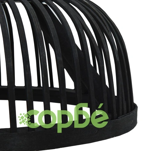 Пендел, черен, бамбук, 40 W, 30x12 см, полукръг, E27 ➤ топ цена ➤ sorbe.bg