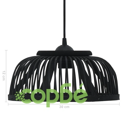 Пендел, черен, бамбук, 40 W, 30x12 см, полукръг, E27 ➤ топ цена ➤ sorbe.bg