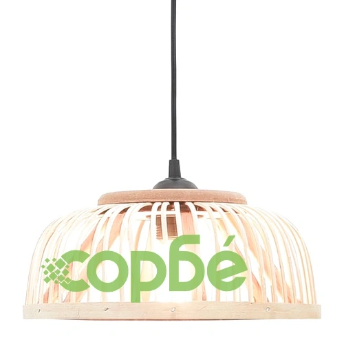 Пендел, бамбук, 34x14,5 см, 40 W, полукръг, E27 ➤ топ цена ➤ sorbe.bg