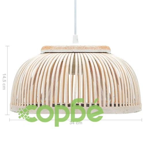 Пендел, бамбук, 40 W, 34x14,5 см, полукръг, E27 ➤ топ цена ➤ sorbe.bg