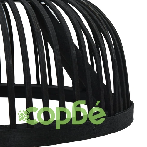 Пендел, черен, бамбук, 40 W, 34x14,5 см, полукръг, E27 ➤ топ цена ➤ sorbe.bg