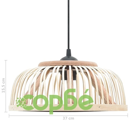 Пендел, бамбук, 37x15,5 см, 40 W, полукръг, E27 ➤ топ цена ➤ sorbe.bg