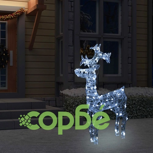 Коледна украса северен елен 90 LED 60x16x100 см акрил ➤ топ цена ➤ sorbe.bg